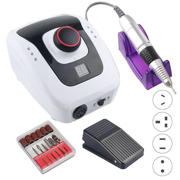 nail art equipment 35000rpm electric drill machine salon set for manicure pedicure milling cutters strong pedal, Silver
nail art equipment 35000rpm electric drill machine salon set for manicure pedicure milling cutters strong pedal, Silver