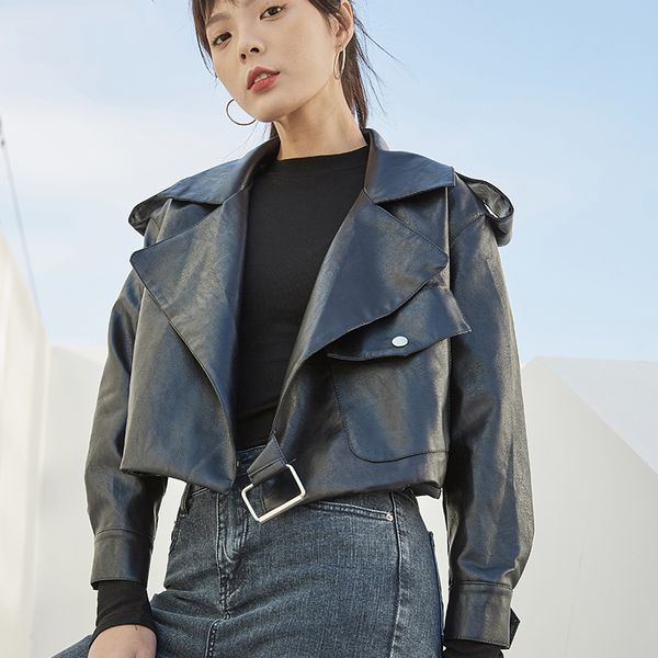 Black Locomotive Outdoor Leather Women's Short Jacket Korean Tooling Motorcycle Jacket Streetwear 2020 Spring and Autumn Coat, Black;brown
Black Locomotive Outdoor Leather Women's Short Jacket Korean Tooling Motorcycle Jacket Streetwear 2020 Spring and Autumn Coat, Black;brown