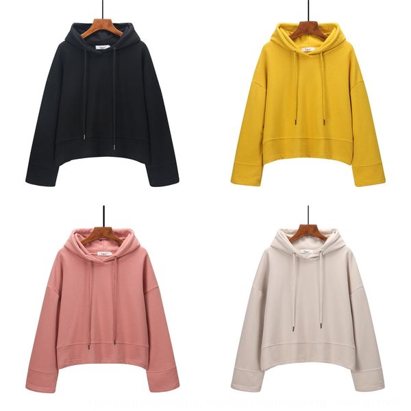 2020 spring and autumn thin new korean style casual solid color loose sweater sweaterpersonality short stitching all-match hooded sweater wo, Black
2020 spring and autumn thin new korean style casual solid color loose sweater sweaterpersonality short stitching all-match hooded sweater wo, Black