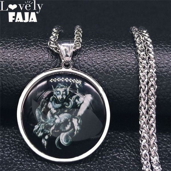2020 lock sigil of aim glass stainless steel necklace women/men satan necklace lesser key demon seal goetia jewelry nj49s03, Silver
2020 lock sigil of aim glass stainless steel necklace women/men satan necklace lesser key demon seal goetia jewelry nj49s03, Silver