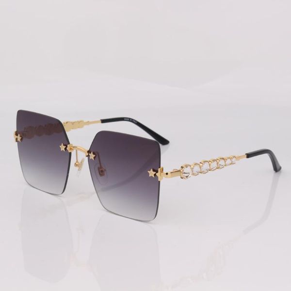 rimless square sunglasses women fashion eye wear grey gradient lens with metal star and crystal side new arrivals, White;black
rimless square sunglasses women fashion eye wear grey gradient lens with metal star and crystal side new arrivals, White;black