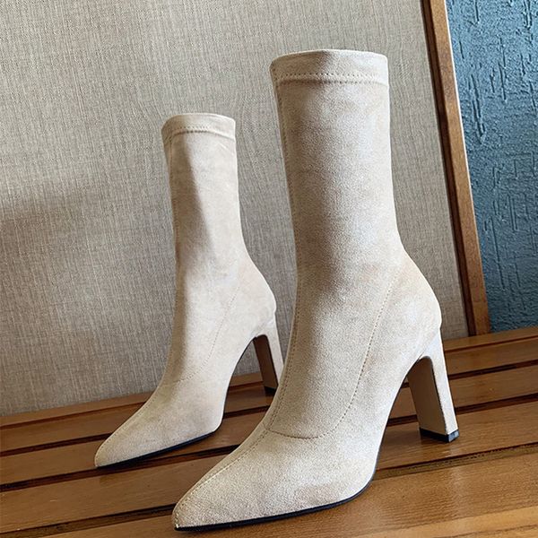 boots high heel women winter shoes woman flock pointed toe slip on comfort casual female stretch fabric boot 2021 spring autumn, Black
boots high heel women winter shoes woman flock pointed toe slip on comfort casual female stretch fabric boot 2021 spring autumn, Black