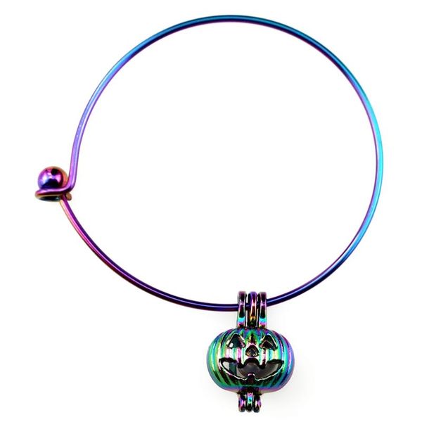 bangle b-c389 rainbow pumpkin lantern beads cage locket wrist girl women expandable wire steel bracelet, Black
bangle b-c389 rainbow pumpkin lantern beads cage locket wrist girl women expandable wire steel bracelet, Black