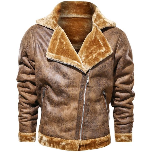 men's fur & faux winter men lapel leather jacket warm plush thick casual coat windproof motorcycle, Black
men's fur & faux winter men lapel leather jacket warm plush thick casual coat windproof motorcycle, Black