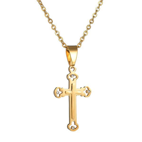 stainless steel cross women's necklace hollow inlaid zircon religious pendant necklace jewelry fashion cross golden, Silver
stainless steel cross women's necklace hollow inlaid zircon religious pendant necklace jewelry fashion cross golden, Silver