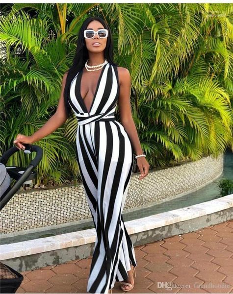 apparel women summer jumpsuits nightclub straps clothing wearing wide loose rompers sashes full length, Black;white
apparel women summer jumpsuits nightclub straps clothing wearing wide loose rompers sashes full length, Black;white