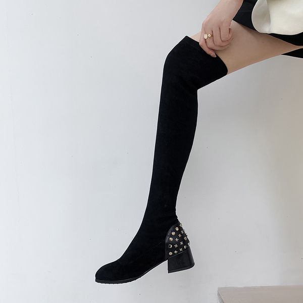 yqbtdl autumn fashion stretch elastic long stocking boots black female shoes chunky heels suede riding over knee boots womens 43
yqbtdl autumn fashion stretch elastic long stocking boots black female shoes chunky heels suede riding over knee boots womens 43