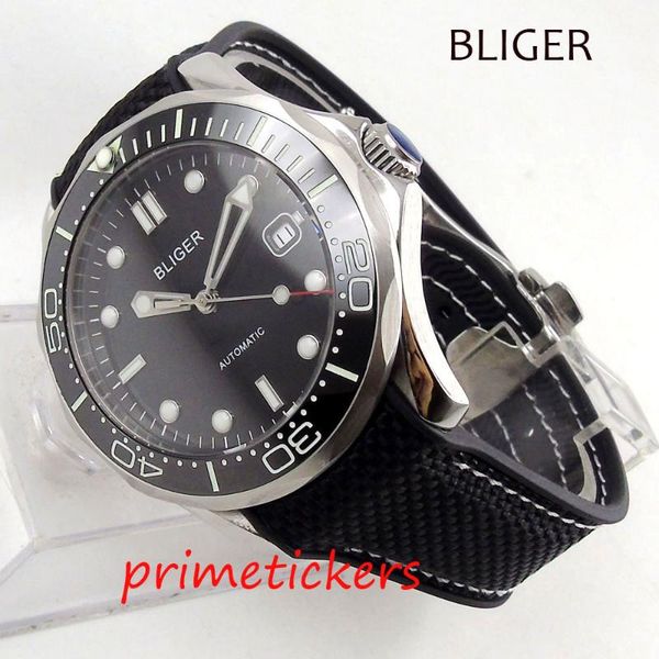 wristwatches automatic men's watch 41mm sapphire glass black dial luminous hands rubber strap, Slivery;brown
wristwatches automatic men's watch 41mm sapphire glass black dial luminous hands rubber strap, Slivery;brown