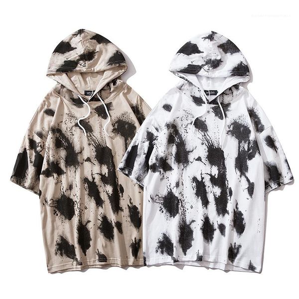 hooded tshirts tie dye street style loose short sleeved pullover tshirts casual fashion men tees hiphop mens designer, White;black
hooded tshirts tie dye street style loose short sleeved pullover tshirts casual fashion men tees hiphop mens designer, White;black