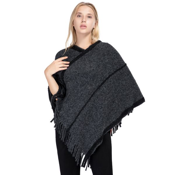 scarves lady's solid striped scarf in winter patchwork thickening poncho autumn women's white red gray tassels warm shawl, Blue;gray
scarves lady's solid striped scarf in winter patchwork thickening poncho autumn women's white red gray tassels warm shawl, Blue;gray