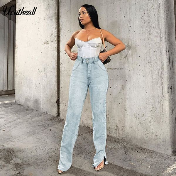 women's jeans fashion women trousers high waist clothes wide leg denim clothing streetwear vintage quality split straight pants, Blue
women's jeans fashion women trousers high waist clothes wide leg denim clothing streetwear vintage quality split straight pants, Blue