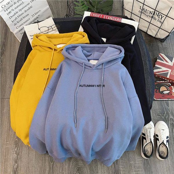 autumn and winter plus velvet ladies casual hooded pullover female students loose thick long-sleeved casual pullover sweatshirt, Black
autumn and winter plus velvet ladies casual hooded pullover female students loose thick long-sleeved casual pullover sweatshirt, Black