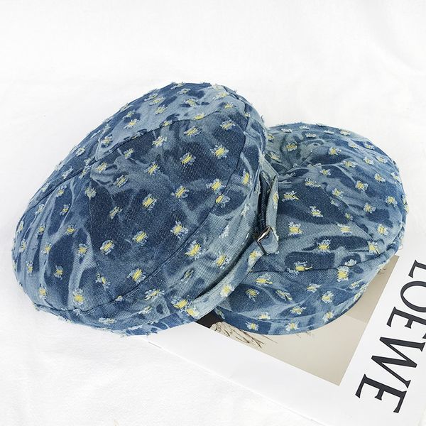 washed denim beret female new blue hole painter hat sunscreen sun hat outdoor pumpkin, Blue;gray
washed denim beret female new blue hole painter hat sunscreen sun hat outdoor pumpkin, Blue;gray