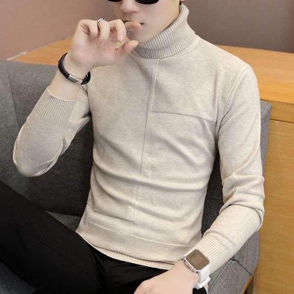 2020 otoño nuevos suéteres de cuello alto para hombres suéteres de punto ajustada negro gris color sólido, White;black
2020 otoño nuevos suéteres de cuello alto para hombres suéteres de punto ajustada negro gris color sólido, White;black