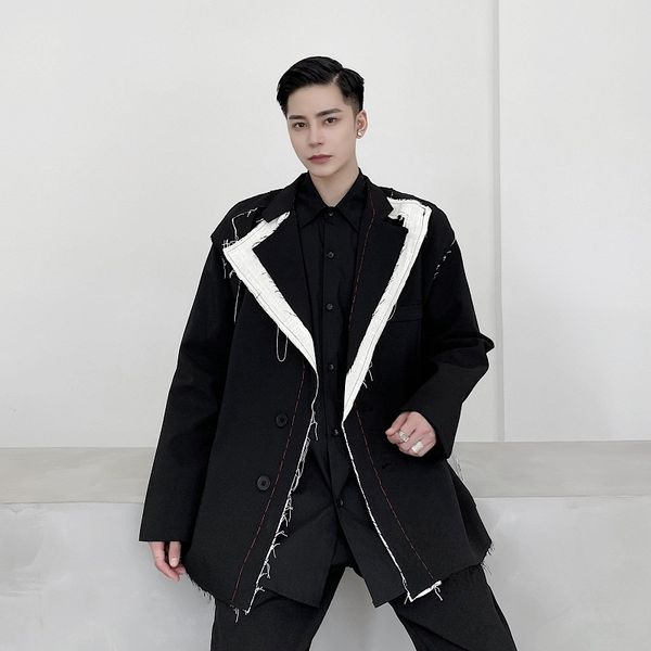 men's suits & blazers male streetwear japan style suit coat outerwear men broken side casual vintage loose jacket, White;black
men's suits & blazers male streetwear japan style suit coat outerwear men broken side casual vintage loose jacket, White;black