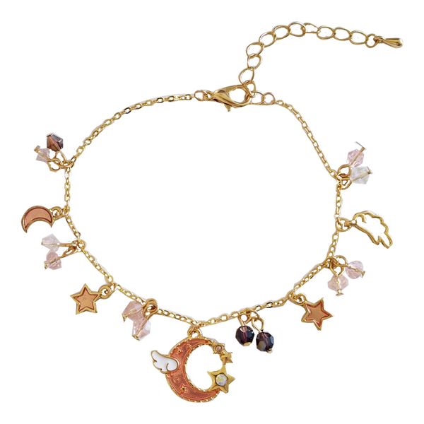 fashion women jewelry accessories star moon charm bracelet, Black 
fashion women jewelry accessories star moon charm bracelet, Black