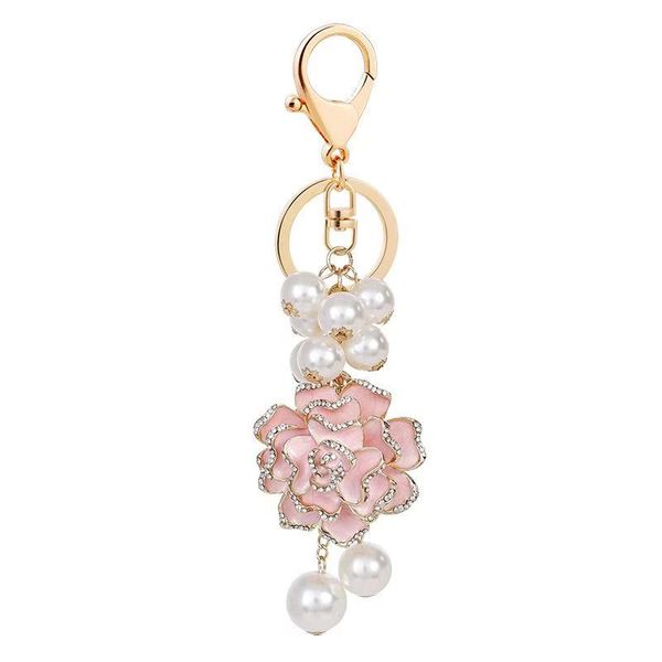 new creative crystal flower keychain pearl car key ring female bag pendant accessories charm jewelry key chains, Silver
new creative crystal flower keychain pearl car key ring female bag pendant accessories charm jewelry key chains, Silver