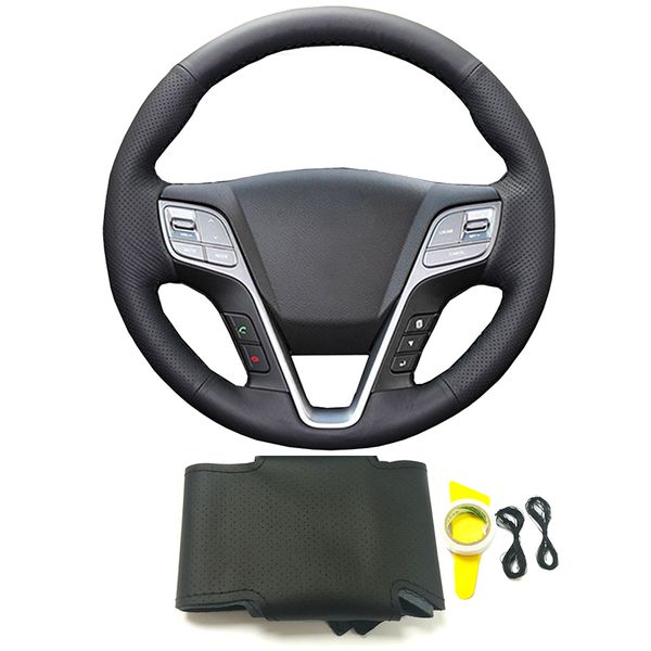 diy hand-sewing braided black genuine leather steering wheel cover accessories for ix45 santa fe 2013 2014 2020 2020 
diy hand-sewing braided black genuine leather steering wheel cover accessories for ix45 santa fe 2013 2014 2020 2020