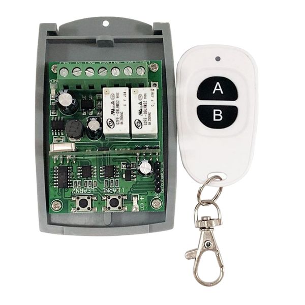 433mhz wireless remote control switch(a,b button) - 2ch relay receiver module, rf transmitters for garage doors, windows, lifting, white
433mhz wireless remote control switch(a,b button) - 2ch relay receiver module, rf transmitters for garage doors, windows, lifting, white
