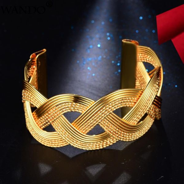 wando gold colour trendy bangle for women/girl rattan twisted hollow bracelet ramadan wedding bride jewelry wave3.3cm width b2-2, Black
wando gold colour trendy bangle for women/girl rattan twisted hollow bracelet ramadan wedding bride jewelry wave3.3cm width b2-2, Black