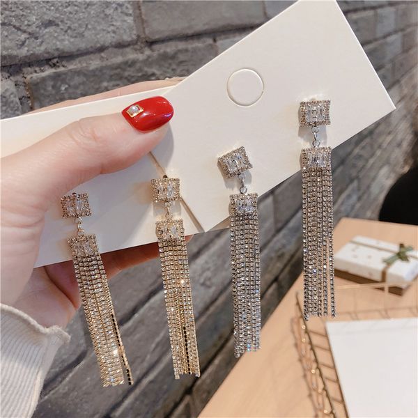 luxury rhinestone tassel earrings women 2020 new statement big long drop wedding party earrings fashion jewelry birthday gifts, Silver
luxury rhinestone tassel earrings women 2020 new statement big long drop wedding party earrings fashion jewelry birthday gifts, Silver