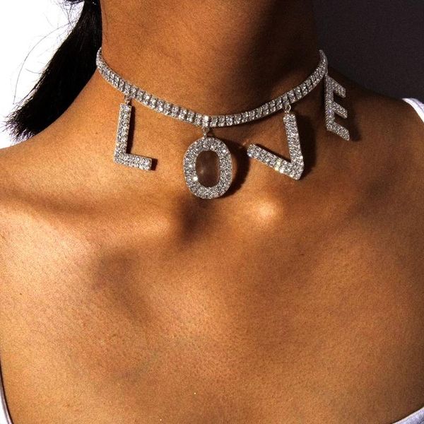 wedding luxury crystal letter choker necklace for women rhinestone letter love pendant necklace collar clavicle chain jewelry, Golden;silver
wedding luxury crystal letter choker necklace for women rhinestone letter love pendant necklace collar clavicle chain jewelry, Golden;silver