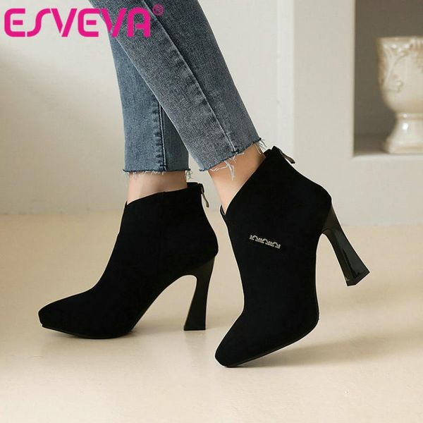 esveva 2021 fashion flock pointed toe square high heel pu zipper ankle boots women boots shoes crystal black size 34-43
esveva 2021 fashion flock pointed toe square high heel pu zipper ankle boots women boots shoes crystal black size 34-43