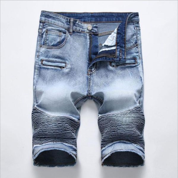 men's jeans men summer short moto biker denim jean shorts fashion straight good quality stretch, Blue
men's jeans men summer short moto biker denim jean shorts fashion straight good quality stretch, Blue
