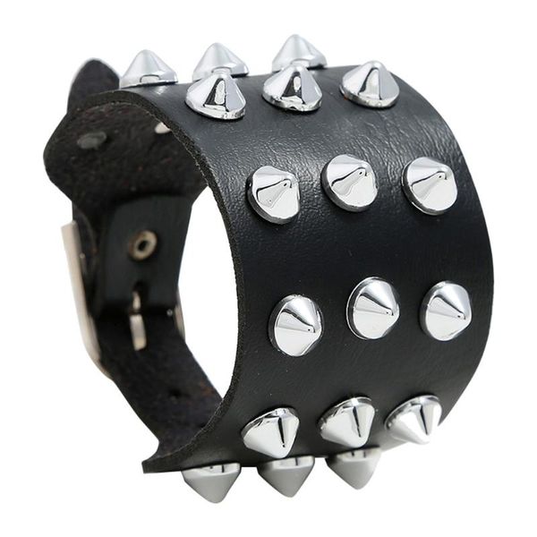 charm bracelets design fashion punk men imitation cowhand bracelet three taper rivet gift for lover delicate, Golden;silver
charm bracelets design fashion punk men imitation cowhand bracelet three taper rivet gift for lover delicate, Golden;silver