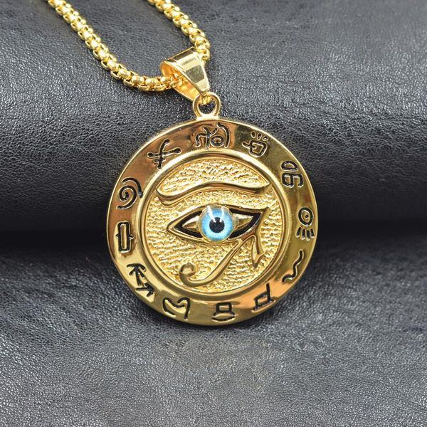 хип-хоп древнего египет круглых ювелирных изделий collares цвет золота цепь нержавеющей сталь египетский глаз хорус ожерелье подвеска, Silver
хип-хоп древнего египет круглых ювелирных изделий collares цвет золота цепь нержавеющей сталь египетский глаз хорус ожерелье подвеска, Silver