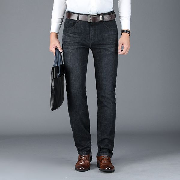 browon 2020 autumn winter men jeans thick cotton business casual denim trousers male mid straight solid color mens loose jeans, Blue
browon 2020 autumn winter men jeans thick cotton business casual denim trousers male mid straight solid color mens loose jeans, Blue
