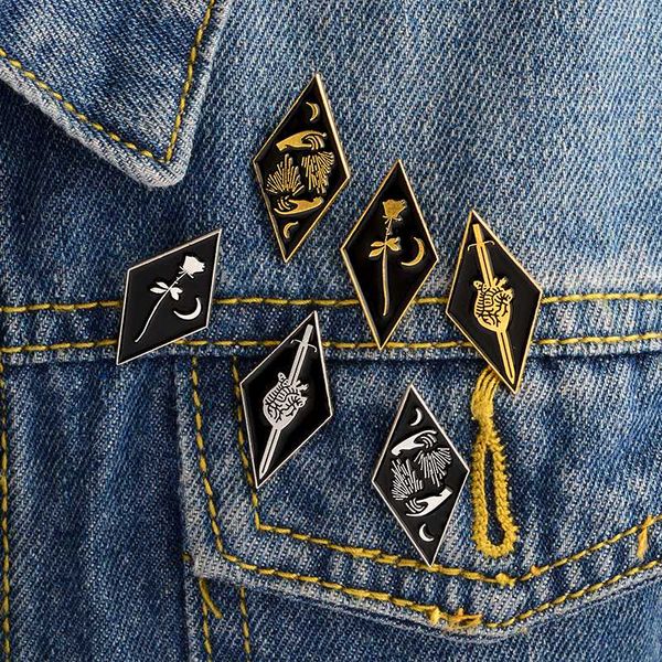 3pcs/set rose moon heart sword destroy create hand brooch dark rhombus pins button collar brooches pin badge gothic jewelry, Gray
3pcs/set rose moon heart sword destroy create hand brooch dark rhombus pins button collar brooches pin badge gothic jewelry, Gray