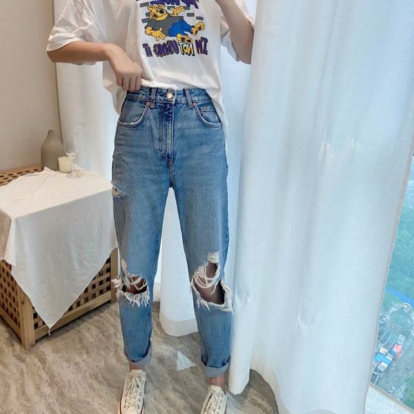 fashion women 1406 net red broken hole jeans women's loose 2020 new harlem beggars' pants, Blue
fashion women 1406 net red broken hole jeans women's loose 2020 new harlem beggars' pants, Blue