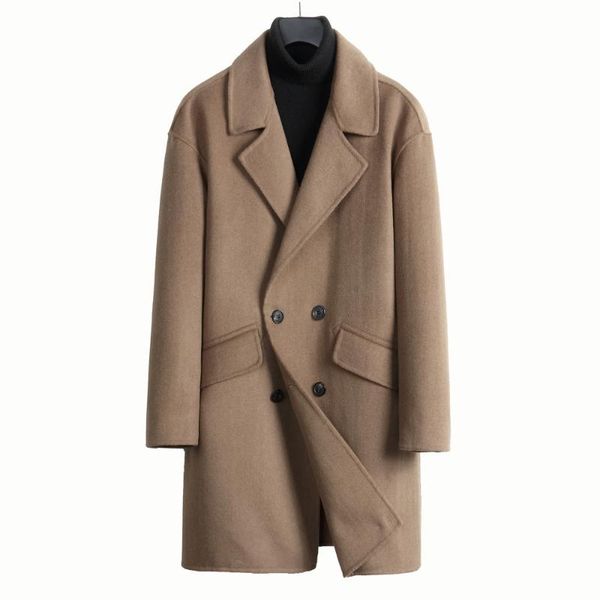 2020 new formal double-breasted khaki wool clothing men spring autumn suit collar woollen outerwear, Black
2020 new formal double-breasted khaki wool clothing men spring autumn suit collar woollen outerwear, Black