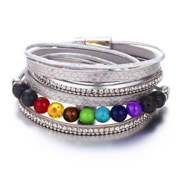 7 chakra beads bracelet bangles for women leather bracelet white colorful healing balance stones fashion yoga jewelry new, Golden;silver
7 chakra beads bracelet bangles for women leather bracelet white colorful healing balance stones fashion yoga jewelry new, Golden;silver