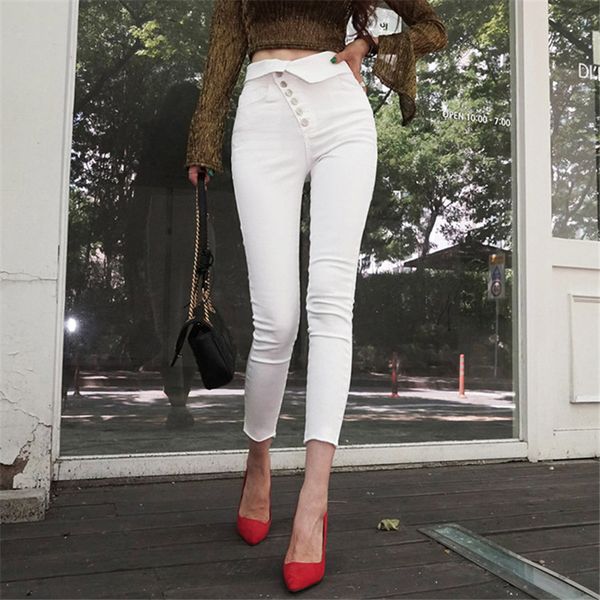 women's jeans 2021 korean version of the fashion diagonal buckle high waist tight cut pants, Blue
women's jeans 2021 korean version of the fashion diagonal buckle high waist tight cut pants, Blue