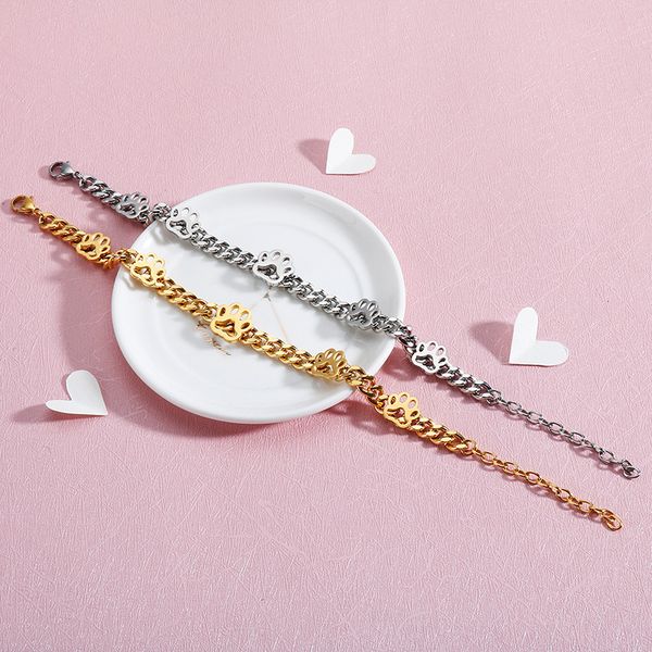 charm bracelets women titanium stainless steel bracelet for female gold color chain pet hand jewelry gift 2021, Golden;silver
charm bracelets women titanium stainless steel bracelet for female gold color chain pet hand jewelry gift 2021, Golden;silver