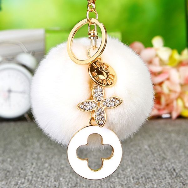 cute 8cm fur pom pom keychain car rhinestone metal clover keychain llavero auto key rings charm bag pendant drop shipping, Silver
cute 8cm fur pom pom keychain car rhinestone metal clover keychain llavero auto key rings charm bag pendant drop shipping, Silver