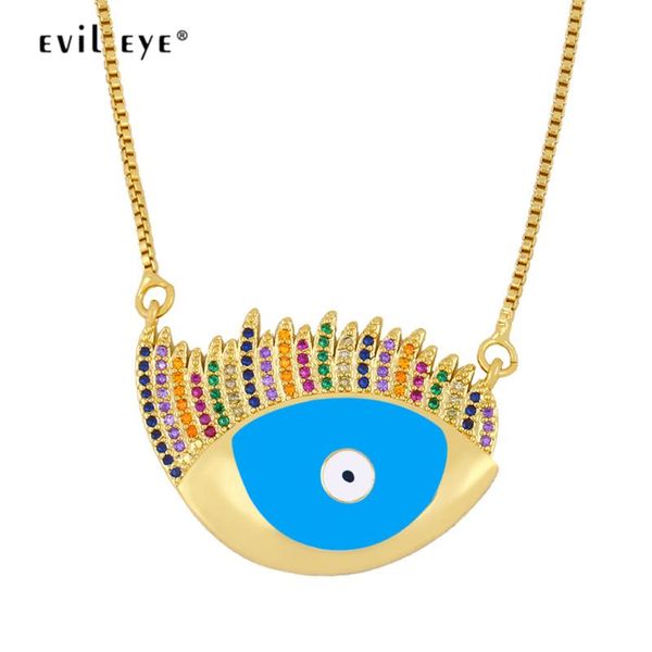evil eye colorful zircon pendant necklace gold color long chain turkish eye necklace fashion jewelry for women female le440, Silver
evil eye colorful zircon pendant necklace gold color long chain turkish eye necklace fashion jewelry for women female le440, Silver