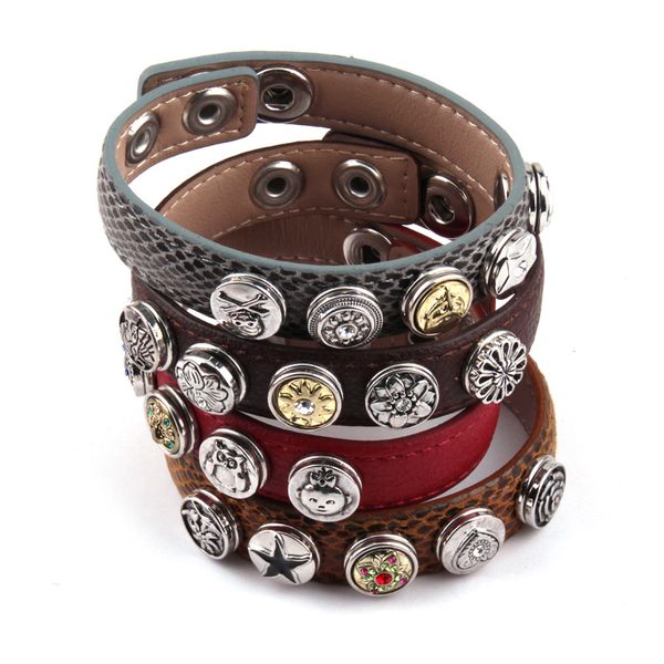 fashion metal button with rhinestone epoxy enamel leather bracelets women wrap bracelet 6pc mix color/set, Golden;silver
fashion metal button with rhinestone epoxy enamel leather bracelets women wrap bracelet 6pc mix color/set, Golden;silver