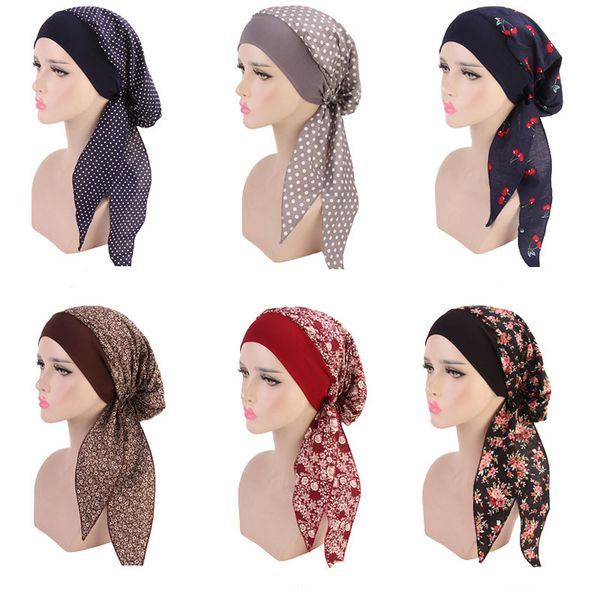 women muslim floral printed turban hat long tail beanie bonnet head wrap cap fashion, Blue;gray
women muslim floral printed turban hat long tail beanie bonnet head wrap cap fashion, Blue;gray