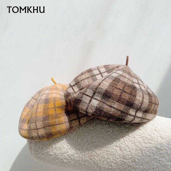 berets elegant plaid beret femme for fashion winter female wool hats cap fall 2021 brand women's painter hat boina mujer, Blue;gray
berets elegant plaid beret femme for fashion winter female wool hats cap fall 2021 brand women's painter hat boina mujer, Blue;gray