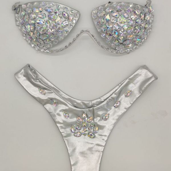 women's swimwear 2021 vacation women bikini set rhinestone diamond bling stones summer bathing suit swimsuit biquini, White;black
women's swimwear 2021 vacation women bikini set rhinestone diamond bling stones summer bathing suit swimsuit biquini, White;black