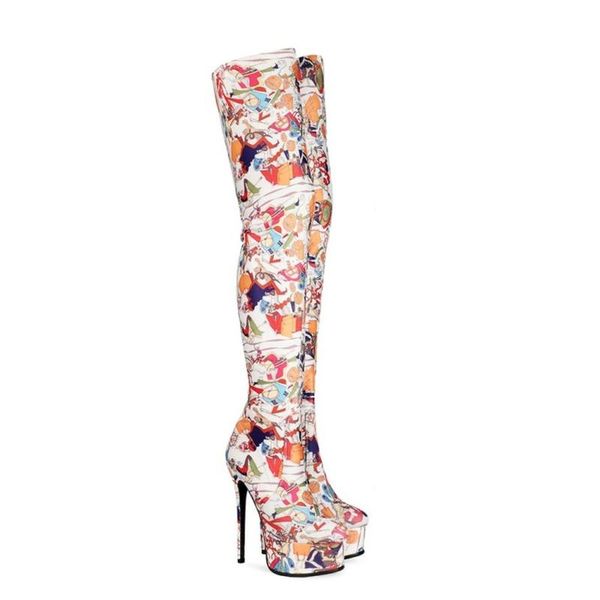 womens round toe platform printed mixed colors over the knee boots stilettos stretchy high 15cm heel winter shoes plus size, Black
womens round toe platform printed mixed colors over the knee boots stilettos stretchy high 15cm heel winter shoes plus size, Black