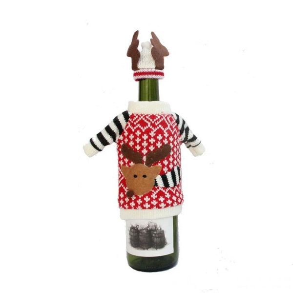 cute deer pattern knitted cloth with hat christmas wine bottle cover for christmas decorations elcd022
cute deer pattern knitted cloth with hat christmas wine bottle cover for christmas decorations elcd022