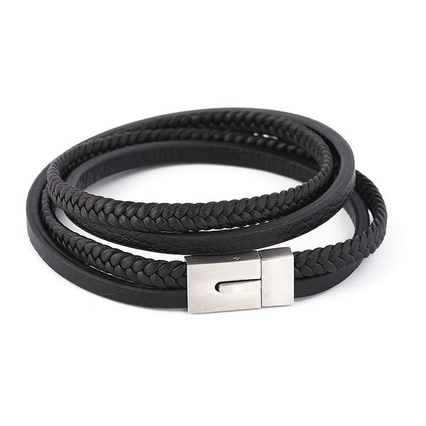 bracelet creative new stainless steel press flat buckle leather mixed braided multi-layer simple and elegant wrist strap fashion, Golden;silver
bracelet creative new stainless steel press flat buckle leather mixed braided multi-layer simple and elegant wrist strap fashion, Golden;silver