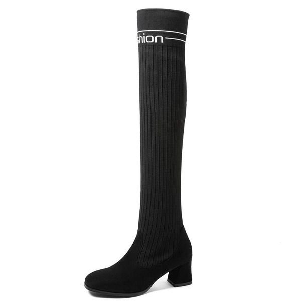 oversize flock stitching knitted wool stockings boots thick-heeled frosted fabric with knitted woolen boots high-heel socks shoe, Black
oversize flock stitching knitted wool stockings boots thick-heeled frosted fabric with knitted woolen boots high-heel socks shoe, Black