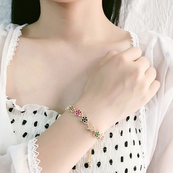 bracelets gold copper multicolor cubic zircon pentagram crystal box chain bracelet bangle wedding jewelry for women gift, Black
bracelets gold copper multicolor cubic zircon pentagram crystal box chain bracelet bangle wedding jewelry for women gift, Black