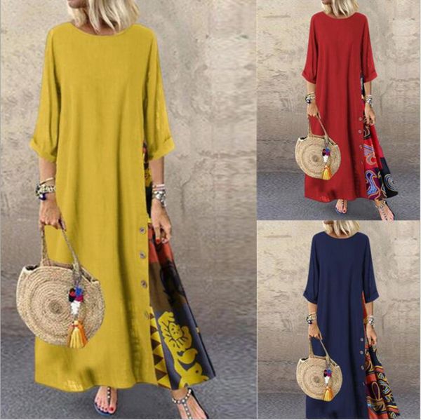 spot dresses europe and america autumn casual retro floral round neck contrast color three-quarter sleeve dress, Black;gray
spot dresses europe and america autumn casual retro floral round neck contrast color three-quarter sleeve dress, Black;gray