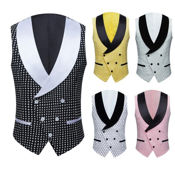 men's vests business wedding vest casual men suit dot waistcoat fashion mens sleeveless smart top, Black;white
men's vests business wedding vest casual men suit dot waistcoat fashion mens sleeveless smart top, Black;white